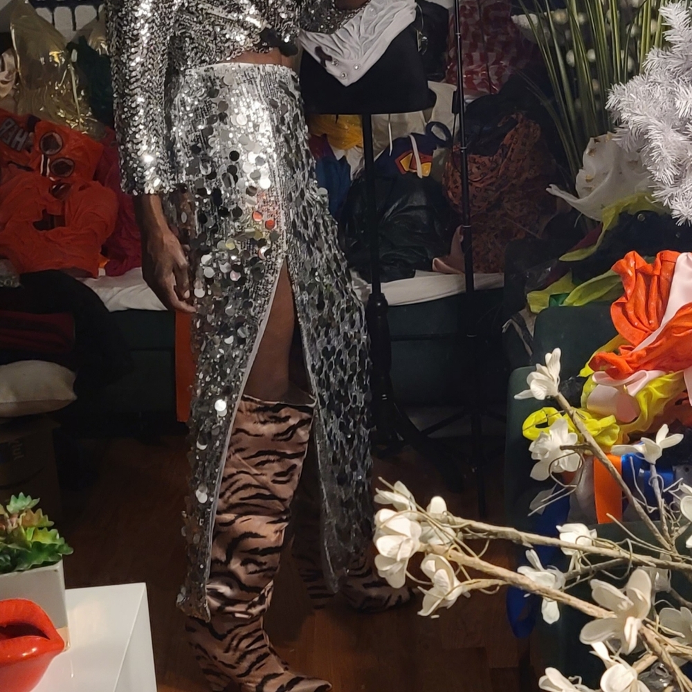 Silver Sequin 1XL Skirt